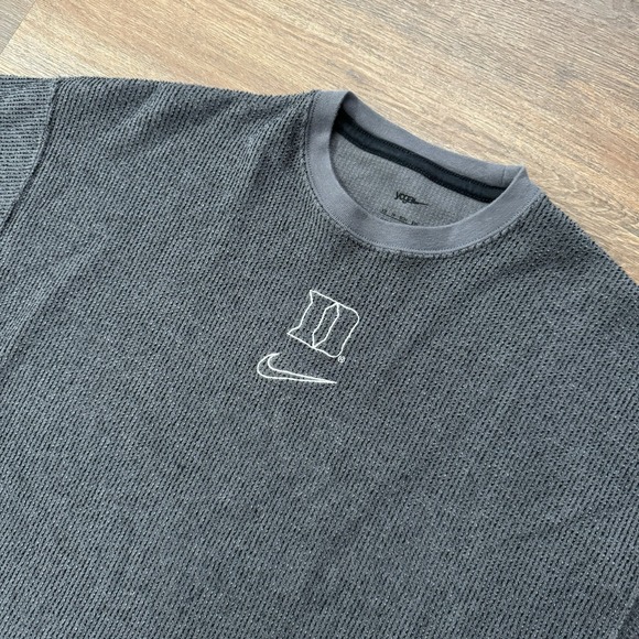 Duke Blue Devils Nike Yoga Cropped L/S Top‎ Sz XS Gym Exercise Gray - Picture 3 of 8